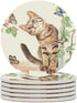 Cat with Butterflies Coasters for Drinks Set of 6, 4 Inch Absorbent