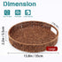 13.8 inch 35cm SEDISON Rattan Tray / Hand Woven Wicker Tray for Coffee Table Home Kitchen Decorative, Large Rattan