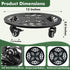 2 Packs 12 Inch Planterhoma Rolling Plant Stand with Wheels Metal Plant Caddy with Wheels Heavy Duty Plant Rollers