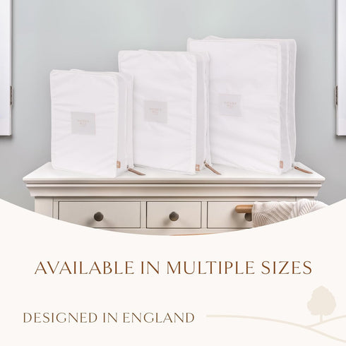 Hayden Hill Luxury Organic Cotton Sweater & Blanket Storage Bag, 20" Fits 9 Cashmere Sweaters, Moth Proof Bag