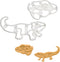 Set of 2 Pogona Bearded Dragon Cookie Cutters, Body and Face Designs, 2 Pieces - Bakerlogy