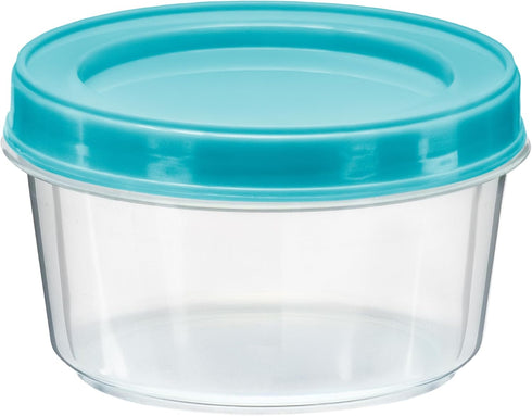 DecorRack 4 Pack 8 Oz Plastic Food Storage Containers with Screw Lids for Snacks, Travel, and Art Crafts