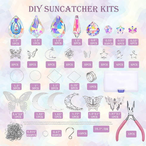 Lyukii 300 Pcs DIY Suncatchers Making Kits Craft for Adults Crystal Suncatchers for Window Hanging Sun Catcher
