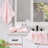 4 Pack 13 13" Jacquotha Pink Washcloths (Floral Embroidered), Soft Wash Cloths for Face, Body, Showering, Spa