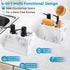 Set,with 4-in-1 Set Kitchen Soap Dispenser Liquid Hand and Dish Soap,Sponge Holder and Brush Holder Dual Soap Dispenser
