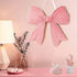 Vozekrod Pink Bow Wooden Wall Sign - Cute Girls Room Decor, Preppy Hanging Plaque for Dorm Nursery Door