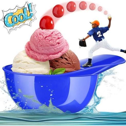 Baseball Helmet Ice Cream Snack Bowl and Spoons Set,Party Snack Cups for Birthday Party Supplies,Mini Ice Cream Dessert Baseball Cap Bowls (12 Pack)