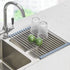 Seropy Roll Up Dish Drying Rack, Foldable Stainless Steel Wire Kitchen Drainer Over The Sink Rack Mat 17.5x11.8