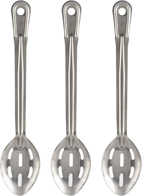 Perforated Stainless Steel Spoon - Large Slotted Serving Spoons for Restaurant Cooking, 3 Pcs