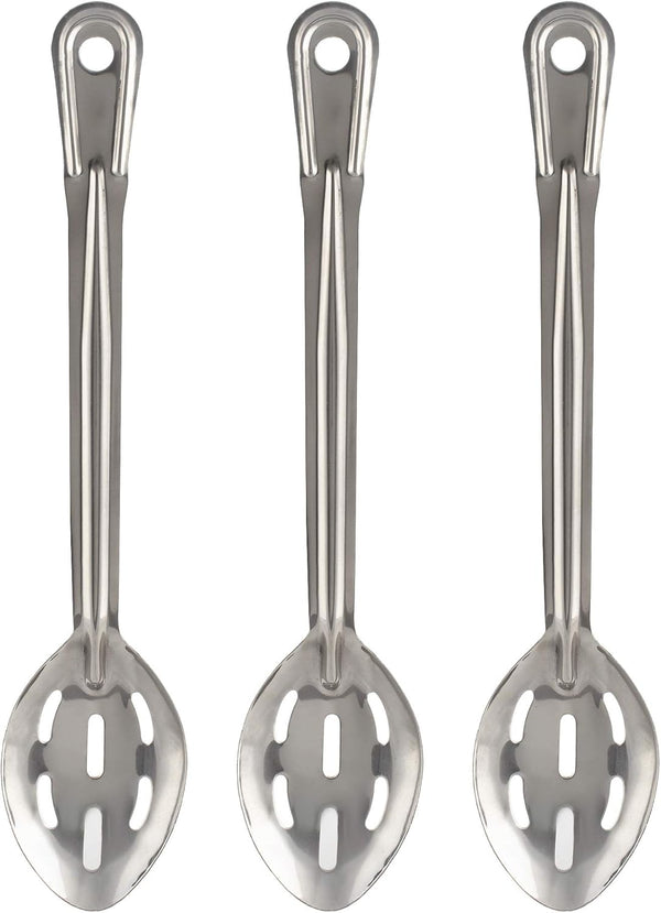 Perforated Stainless Steel Spoon - Large Slotted Serving Spoons for Restaurant Cooking, 3 Pcs