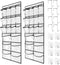 2 Pack Extra Large Hanging Crystal Clear Over Door Shoe Organizers, Closet Shoe Rack with 12+6 Pockets, 8+8 Hooks, White
