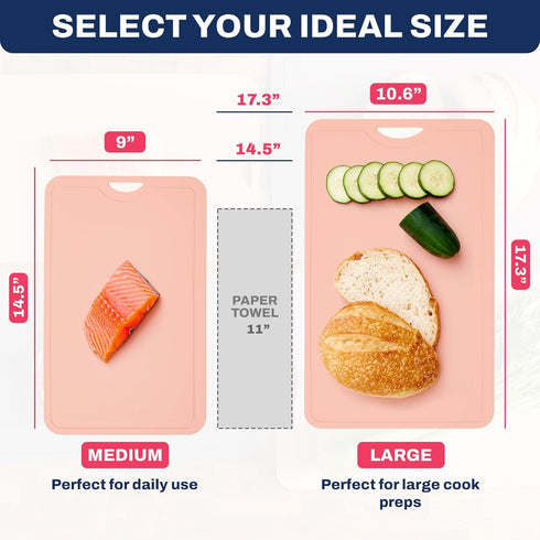 TPU Scratch-Resistant Cutting Board Mat - 14.5" x 9", More Durable Than Silicone, Flexible, Dishwasher Safe