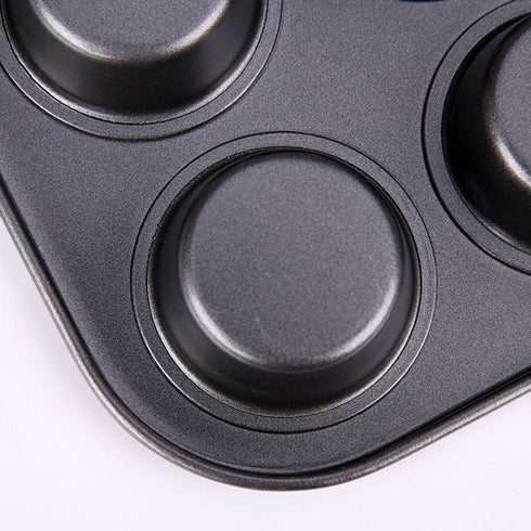 Kingrol Set of 3 Muffin & Cupcake Pans, 12-Cup Non-stick Bakeware, 1.1" Deep