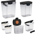 Set 6- Progressive ProKeeper Baker's Airtight Kitchen Storage Canister Container for Flour, Sugar & More, Keeps