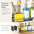 Set, Counter 8.1x3.5x4.5 Yofidra Sink Caddy With Stone Drying Tray: Stainless Steel Soap Dispenser Kitchen Sink