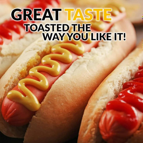 Nostalgia Adjustable Retro Pop Up Hot Dog Toaster - Fits 2 Regular or Extra Plump Hot Dogs and 2 Buns, Red