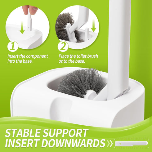 Set IVYROLL Toilet Brush and Plunger Hidden, S-Shaped Toilet Brush Plunger Combo, Perfect for Homes, Apartments