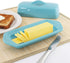 8.5 Inch, Chantal Ceramic Full Size Covered Butter Dish, Aqua