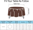 2 Pack 84 Inch 6 Brown Plastic Tablecloths Disposable Table Covers Circle Bridal Shower Party Tablecovers PEVA Coffee