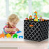 Black Fabric Storage Bins Cube, 11x11x11 Fabric Cubby Organizer Baskets with Handle, Foldable Basket for Closet, Set of