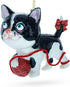 Playful Cat Blown Glass Christmas Ornament Entangled with Yarn Ball