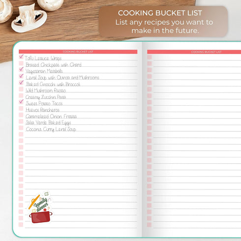 Clever Fox Recipe Book - A5 Blank Cookbook Organizer for 60 Family Recipes, Turquoise
