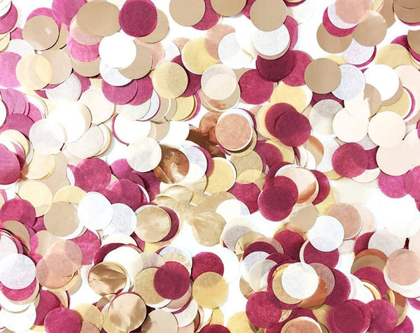Burgundy Gold Confetti Decorations, Table Decorations for Graduation, Engagement, Birthday, and Weddings