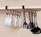 2pcs Mug Hooks, Black Storage Hooks for Cups, Wine Glasses, Kitchen Utensil Holder Under Cabinet