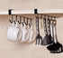 2pcs Mug Hooks, Black Storage Hooks for Cups, Wine Glasses, Kitchen Utensil Holder Under Cabinet