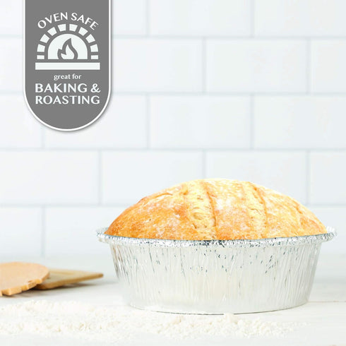 Plasticpro 6'' Round Tin Foil Cake Pans Disposable Aluminum, Freezer & Oven Safe - Pack of 50