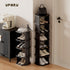 6-Tier Closets Vertical Shoe Rack, Plastic Stackable Storage Shelf for Small and Narrow Spaces, Compact Free Standing