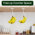 2-Pack Under Cabinet Banana Hook, Metal Hanger, Adhesive Foldable Banana Rack, Keep Bananas Fresh (White)