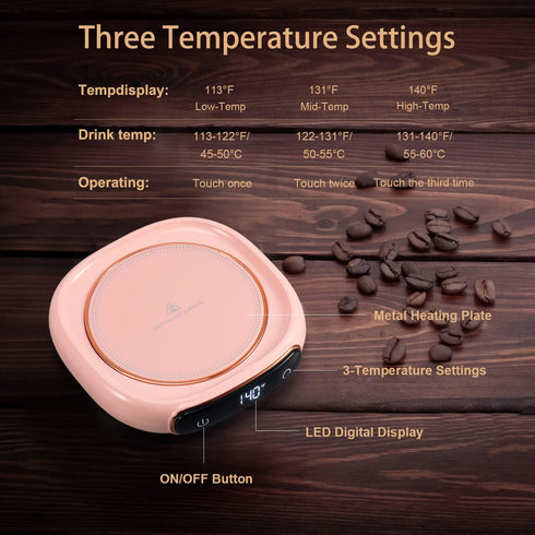 Bgbg Coffee Mug Warmer & Cute Cat Mug Set, Beverage Cup Warmer for Desk with Three Temperature Settings