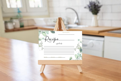 Your Main Event Prints 50 Eucalyptus Double-Sided Recipe Cards – Perfect for Weddings, Bridal Showers, and Special