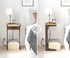 2 V1TB01BB044 TUTOTAK C Shaped End Table with Charging Station, Side Table, Couch Table for Small Spaces, Tv Tray Table