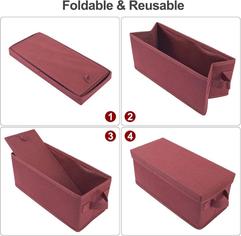 CD Storage Boxes - 2 Pack Case Storage, Holds 30 CDs in Jewel Cases, 60 in Slim Cases, 165 in Sleeves (2pack-red)