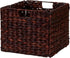 Household Essentials Wicker Open Storage Bin, Dark Brown for Shelves