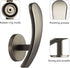 Furge 4 Pieces Curtain Holdback - Wall Mounted Hooks Drapery Tiebacks with Screws, Decorative Window Drapery Holder -