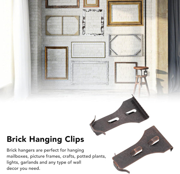 TOPINCN 8pcs Brick Hook Clips, Sturdy Steel Utility Hooks for Home Storage, No Tools Required