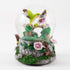 Elanze Designs Green Family Hummingbirds with Purple Flowers Bird Tabletop Figurine, 100MM Glitter Water Globe