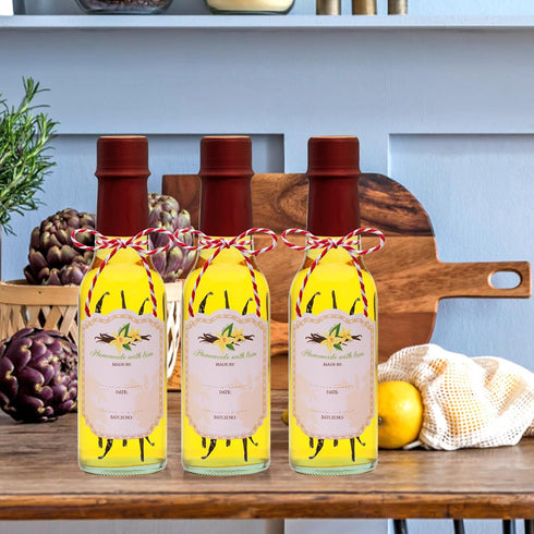 Encheng 5oz Woozy 5oz Set 35 Hot Sauce Bottles with Lids,Clear Bottles with Shrink Capsules,Small Wine Making Bottles