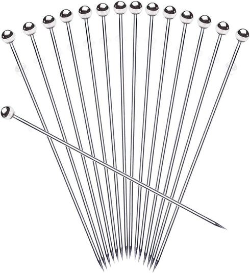 8" Stainless Steel Cocktail Picks - Bloody Mary Skewers (Set of 15, 8 inch)