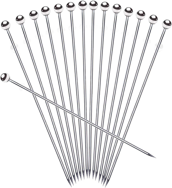 8" Stainless Steel Cocktail Picks - Bloody Mary Skewers (Set of 15, 8 inch)
