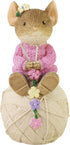 Enesco Tails with Heart Knitting Mouse Miniature Figurine, 2.16 Inch, Multicolor