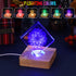 Facmogu Wooden LED Lights Display Stand, Multicolor Premium Rubber Wood, 6 LED for Selenite Tower and 3D Laser Crystal