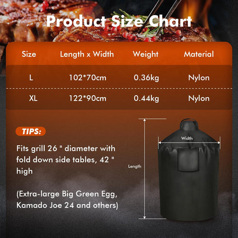FOTITM Grill Cover for Large Green Egg, Outdoor Cover with Durable & Water Resistant Fabric Premium Ceramic Grill Cover