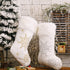 Comfy Hour Let It Snow Collection 18"x11" Christmas Winter Snowflake Stocking, Soft Plush Velvet, White and Gold