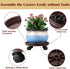 5 Packs 11.8" Plant Caddy with Wheels Plastic Rolling Plant Stands Heavy-Duty Plant Dolly with Casters Indoor Outdoor