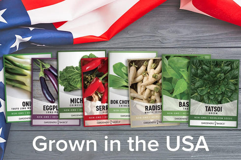 8 Packets Gardeners Basics, Asian Vegetable Seeds for Planting Bok Choy, Michihili (Napa) Chinese Cabbage, Tatsoi