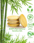 8 Pack 8 5Oz Oui Yogurt Jar Lids with Labels, Food-Grade Bamboo Lids for Oui Yogurt Jars, Reusable Wooden Canning